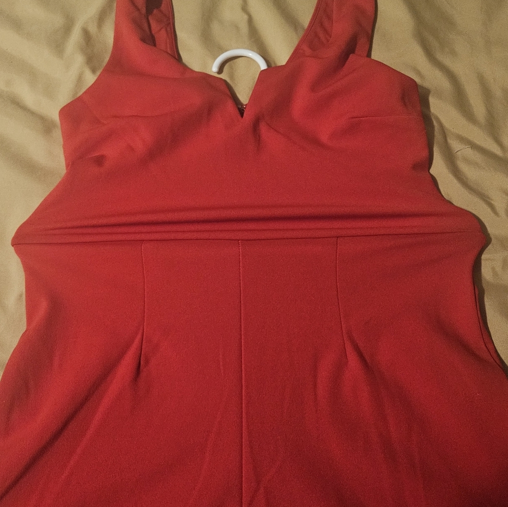 Small Candy Apple Red Spandex/Polyester Jumpsuit - image 6
